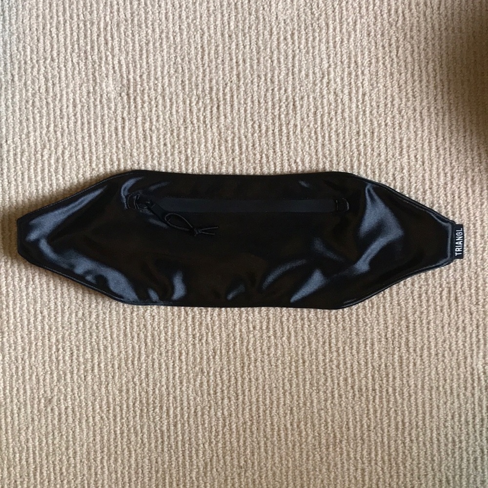 Triangl Fanny Pack in Black Stretch Satin